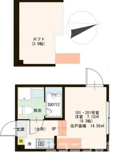 ハーモニーテラス梅田V【1階】の間取り