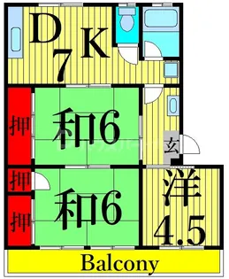 塚田ハイツ【1階】の間取り