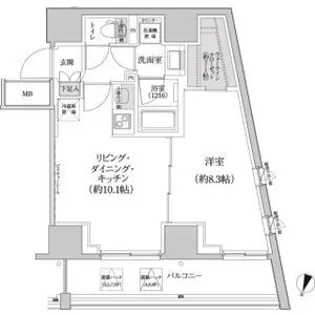 パークハビオ渋谷本町レジデンス【5階】の間取り