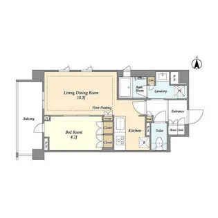 LIBR GRANT 四谷三丁目【2階】の間取り