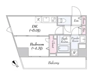 ロイジェント世田谷野沢【7階】の間取り