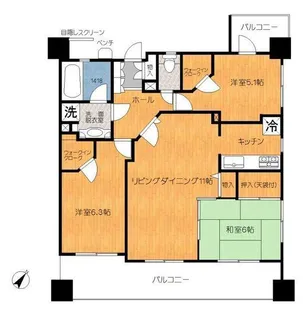 プルミエール多摩川【7階】の間取り