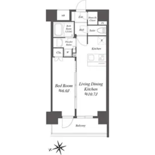 プレサンスブルーム浅草North【2階】の間取り