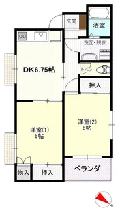 関マンション【3階】の間取り