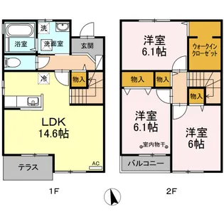 ドエルコート里吉 Cの間取り