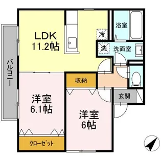 コーポアゼリア【1階】の間取り