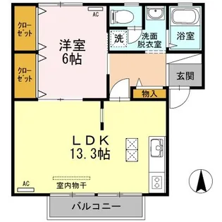 セブンワンテン B【2階】の間取り