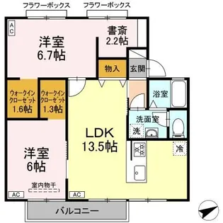 マイ・キャッスル B棟【2階】の間取り