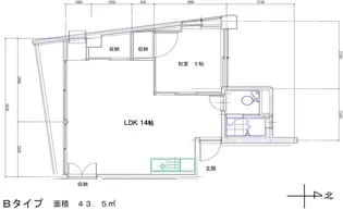 大橋コーポ【4階】の間取り