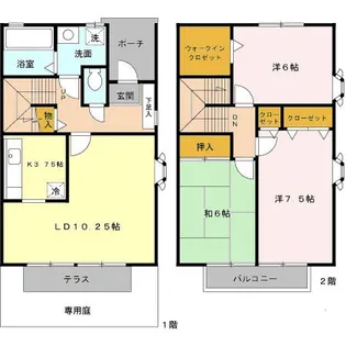 クレールタウン立花B棟の間取り