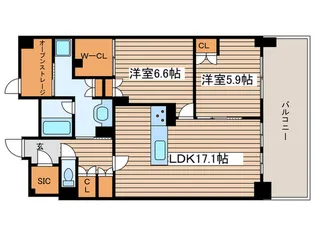 オープンレジデンシア栄【15階】の間取り