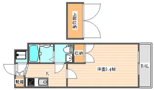 No.70 HARBOR SOUTH TOWER【8階】の間取り