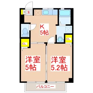 ガーデンプレイス姶良 B棟【2階】の間取り
