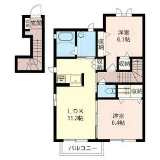 MULBERRY HEIGHTS A【2階】の間取り