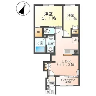 ヴルツェル成東II【1階】の間取り