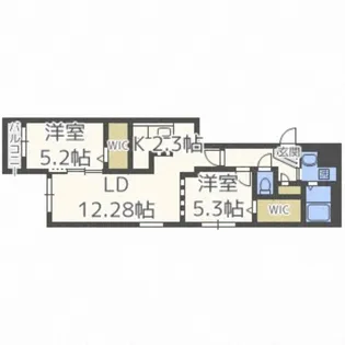 アオアクア東札幌【2階】の間取り