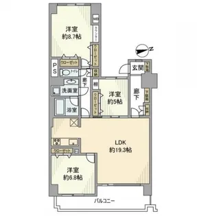 コスモ東戸塚グランパルクA棟【2階】の間取り