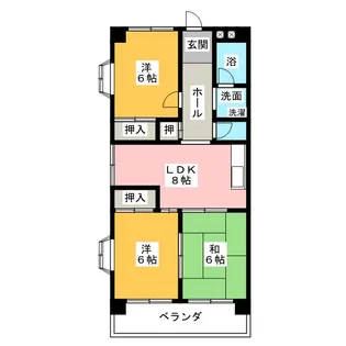 第二グリーンマンション服部【3階】の間取り