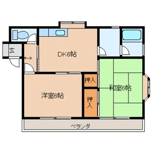 コーポサンロイヤル【2階】の間取り