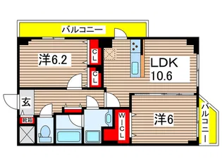 URBAN TERRACE TOSHOGU【2階】の間取り