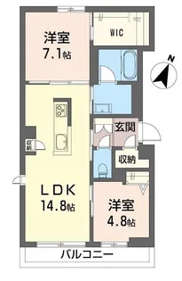シャテーニュ エスト【2階】の間取り