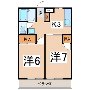 アベニューアルプスA【1階】の間取り