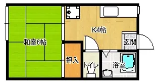 コーポ富士見【1階】の間取り