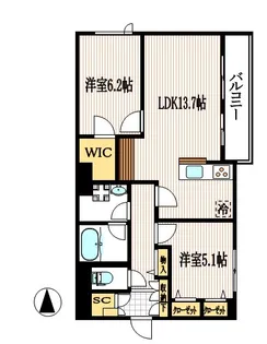 ホクレア府中【3階】の間取り