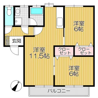 サンライズハイツ【2階】の間取り