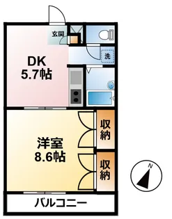 千葉県東金市北之幸谷【アパート】の間取り