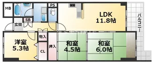 ユニゾン高取台【4階】の間取り