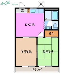 コーポかがみ【3階】の間取り