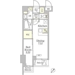 アジールコート池尻大橋【2階】の間取り