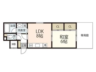 レジデンス天野壱番館【1階】の間取り
