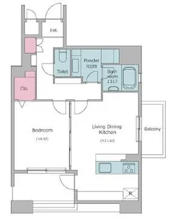 レジディア島津山【8階】の間取り