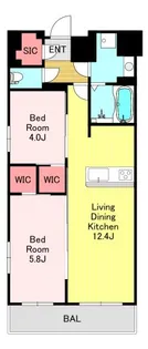 2LDKの間取り画像