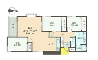 神奈川県横浜市港北区篠原北2【マンション】の間取り