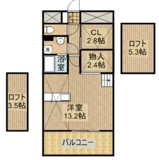 1LDKの間取り画像