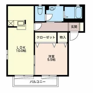 ボンヌ・シャンス弐番館【2階】の間取り