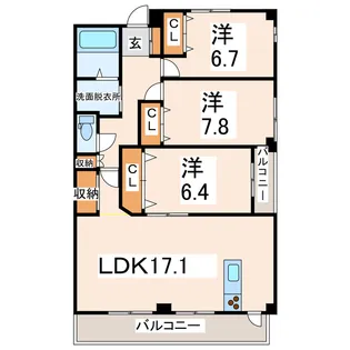 エルシア【3階】の間取り