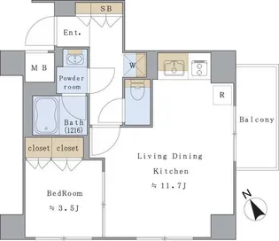 東京都文京区小日向4【マンション】の間取り