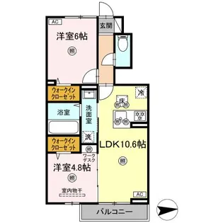 岡山県岡山市北区平田【アパート】の間取り
