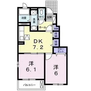 カーサ・ドマーニIIA【1階】の間取り