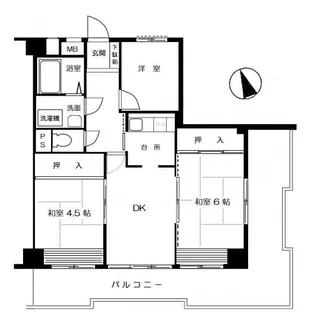 関東上石神井マンション【3階】の間取り