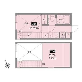 チトフナアパートメント【2階】の間取り