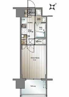 サヴォイザ・パームストリート【9階】の間取り