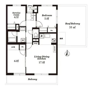 東京都日野市程久保8【マンション】の間取り