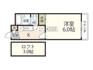 レオパレス江波東一丁目【2階】の間取り