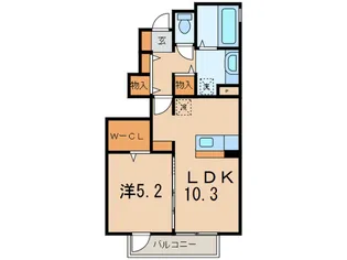 ブランシュネージュモリ【1階】の間取り