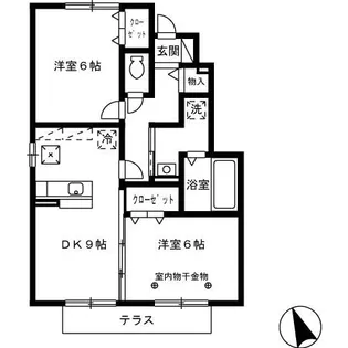 ウィズテリアB棟【1階】の間取り